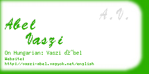 abel vaszi business card